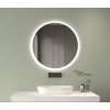 CERANO - Koupelnové LED zrcadlo Blanco, akrylátový rám - bílá lesklá - Ø 70 cm