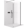 CERANO - Sprchová zástěna Walk-in Onyx Corner Cube L/P - 8 mm - hranatá vzpěra - černá matná, rýhované sklo - 80x80 cm
