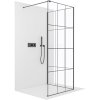 CERANO - Sprchová zástěna Walk-in Onyx Corner Cube L/P - 8 mm - hranatá vzpěra - černá matná, industriální sklo - 100x100 cm