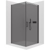 CERANO - Sprchový kout Porte L/P - 8 mm - černá matná, grafitové sklo - 80x90x195 cm - otočný