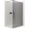 CERANO - Sprchová zástěna Walk-in Onyx Round L/P - 8 mm - kulatá vzpěra - černá matná, grafitové sklo - 130x200 cm - ROZBALENO