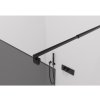 CERANO - Sprchová zástěna Walk-in Onyx Round L/P - 8 mm - kulatá vzpěra - černá matná, grafitové sklo - 130x200 cm - ROZBALENO