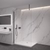 CERANO - Sprchová zástěna Walk-in Onyx Top Round L/P - 8 mm - kulatá vzpěra - černá matná, transparentní sklo - 60x200 cm - ROZBALENO