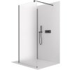 CERANO - Sprchová zástěna Walk-in Onyx Corner Round L/P - 8 mm - kulatá vzpěra - černá matná, mléčné sklo - 100x100 cm