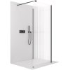 CERANO - Sprchová zástěna Walk-in Onyx Corner Round L/P - 8 mm - kulatá vzpěra - černá matná, rýhované sklo - 90x90 cm