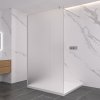 CERANO - Sprchová zástěna Walk-in Onyx Corner Round L/P - 8 mm - kulatá vzpěra - chrom, mléčné sklo - 70x70 cm