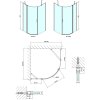 ZOOM LINE čtvrtkruhová sprchová zástěna 900x900mm, čiré sklo, levá