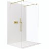 CERANO - Sprchová zástěna Walk-in Onyx Duo L/P - 8 mm - kulatá vzpěra - zlatá kartáčovaná, transparentní sklo - 120x200 cm - ROZBALENO