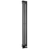 PILON otopné těleso 196x1800mm, se třemi háčky pro ručník, černá mat