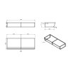 SKA konzole pod umyvadlo/desku 1200x200x460mm, černá mat