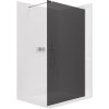 CERANO - Sprchová zástěna Walk-in Onyx Cube L/P - 10 mm - hranatá vzpěra - chrom, grafitové sklo - 130x200 cm