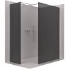 CERANO - Sprchová zástěna Walk-in Onyx T L/P - 10 mm - hranatá vzpěra - chrom, grafitové sklo - 150x140 cm