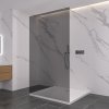 CERANO - Sprchová zástěna Walk-in Onyx Duo L/P - 10 mm - kulatá vzpěra - chrom, grafitové sklo - 140x200 cm