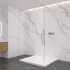 CERANO - Sprchová zástěna Walk-in Onyx Duo L/P - 10 mm - kulatá vzpěra - chrom, transparentní sklo - 140x200 cm
