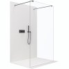 CERANO - Sprchová zástěna Walk-in Onyx Duo L/P - 10 mm - hranatá vzpěra - černá matná, transparentní sklo - 140x200 cm