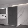CERANO - Sprchová zástěna Walk-in Onyx L-levá vzpěra - 10 mm - chrom, grafitové sklo - 100x200 cm