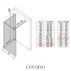 CERANO - Sprchová zástěna Walk-in Onyx Corner Cube L/P - 8 mm - černá matná, mléčné sklo - 140x110 cm