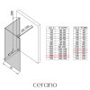 CERANO - Sprchová zástěna Walk-in Onyx Corner Cube L/P - 8 mm - černá matná, mléčné sklo - 140x120 cm