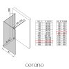 CERANO - Sprchová zástěna Walk-in Onyx Corner Cube L/P - 8 mm - černá matná, mléčné sklo - 130x80 cm