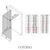 CERANO - Sprchová zástěna Walk-in Onyx Corner Cube L/P - 8 mm - černá matná, mléčné sklo - 120x70 cm