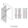 CERANO - Sprchová zástěna Walk-in Onyx Corner Cube L/P - 8 mm - černá matná, mléčné sklo - 110x70 cm