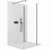 CERANO - Sprchová zástěna Walk-in Onyx Corner Round L/P - 8 mm - kulatá vzpěra - černá matná, transparentní sklo - 140x80 cm