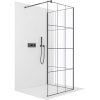 CERANO - Sprchová zástěna Walk-in Onyx Corner Round L/P - 8 mm - kulatá vzpěra - černá matná, industriální sklo - 140x90 cm