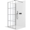 CERANO - Sprchová zástěna Walk-in Onyx Corner Round L/P - 8 mm - kulatá vzpěra - černá matná, industriální sklo - 140x90 cm