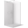 CERANO - Sprchová zástěna Walk-in Onyx Corner Round L/P - 8 mm - kulatá vzpěra - chrom, mléčné sklo - 140x70 cm