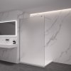CERANO - Sprchová zástěna Walk-in Onyx Round L/P - 8 mm - kulatá vzpěra - chrom, mléčné sklo - 40x200 cm