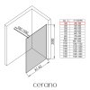 CERANO - Sprchová zástěna Walk-in Onyx Cube L/P - 8 mm - hranatá vzpěra - bílá matná, transparentní sklo - 30x200 cm