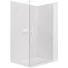 CERANO - Sprchová zástěna Walk-in Onyx Cube L/P - 8 mm - hranatá vzpěra - bílá matná, transparentní sklo - 40x200 cm