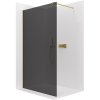 CERANO - Sprchová zástěna Walk-in Onyx Cube L/P - 8 mm - hranatá vzpěra - zlatá kartáčovaná, grafitové sklo - 30x200 cm