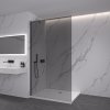 CERANO - Sprchová zástěna Walk-in Onyx Y L/P - 8 mm - kulatá vzpěra - černá matná, grafitové sklo - 30x200 cm