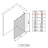 CERANO - Sprchová zástěna Walk-in Onyx L-levá vzpěra - 8 mm - černá matná, grafitové sklo - 40x200 cm
