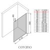 CERANO - Sprchová zástěna Walk-in Onyx Top Cube L/P - 8 mm - hranatá vzpěra - černá matná, mléčné sklo - 30x200 cm