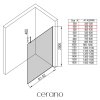 CERANO - Sprchová zástěna Walk-in Onyx Top Cube L/P - 8 mm - hranatá vzpěra - černá matná, mléčné sklo - 40x200 cm
