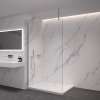 CERANO - Sprchová zástěna Walk-in Onyx Top Cube L/P - 8 mm - hranatá vzpěra - chrom, transparentní sklo - 40x200 cm