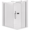 CERANO - Sprchová zástěna Walk-in Onyx T L/P - 8 mm - hranatá vzpěra - černá matná, mléčné sklo - 70x30 cm