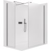 CERANO - Sprchová zástěna Walk-in Onyx T L/P - 8 mm - hranatá vzpěra - černá matná, mléčné sklo - 70x40 cm