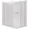 CERANO - Sprchová zástěna Walk-in Onyx T L/P - 8 mm - hranatá vzpěra - chrom, mléčné sklo - 80x30 cm