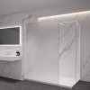 CERANO - Sprchová zástěna Walk-in Onyx T L/P - 8 mm - hranatá vzpěra - bílá matná, mléčné sklo - 90x40 cm