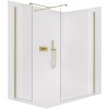 CERANO - Sprchová zástěna Walk-in Onyx T L/P - 8 mm - hranatá vzpěra - zlatá kartáčovaná, transparentní sklo - 40x40 cm