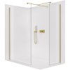 CERANO - Sprchová zástěna Walk-in Onyx T L/P - 8 mm - hranatá vzpěra - zlatá kartáčovaná, transparentní sklo - 110x40 cm