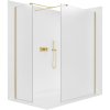 CERANO - Sprchová zástěna Walk-in Onyx T L/P - 8 mm - hranatá vzpěra - zlatá kartáčovaná, mléčné sklo - 70x40 cm