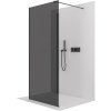 CERANO - Sprchová zástěna Walk-in Onyx Corner Cube L/P - 8 mm - hranatá vzpěra - černá matná, grafitové sklo - 80x30 cm
