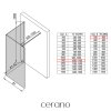 CERANO - Sprchová zástěna Walk-in Onyx Corner Cube L/P - 8 mm - hranatá vzpěra - černá matná, mléčné sklo - 110x30 cm