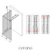 CERANO - Sprchová zástěna Walk-in Onyx Corner Cube L/P - 8 mm - hranatá vzpěra - černá matná, mléčné sklo - 130x30 cm