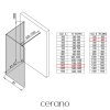 CERANO - Sprchová zástěna Walk-in Onyx Corner Cube L/P - 8 mm - hranatá vzpěra - černá matná, mléčné sklo - 130x40 cm