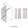 CERANO - Sprchová zástěna Walk-in Onyx Corner Cube L/P - 8 mm - hranatá vzpěra - černá matná, mléčné sklo - 150x30 cm